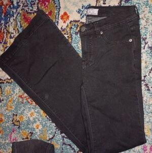 Free People Stretch Low Rise Jeans Pants Wide Leg Distressed 27